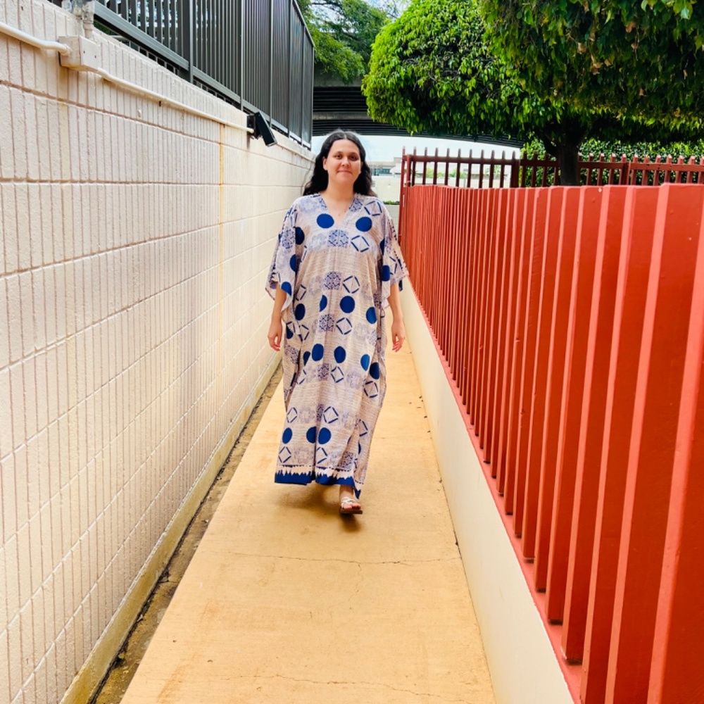 NWT Blue Polkadot Long kaftan